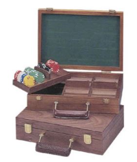 Chip Case: Walnut, with Removable Trays, 300 Chip Capacity main image
